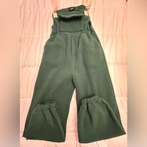 Cider Fleece Pinafore Jogger Jumpsuit